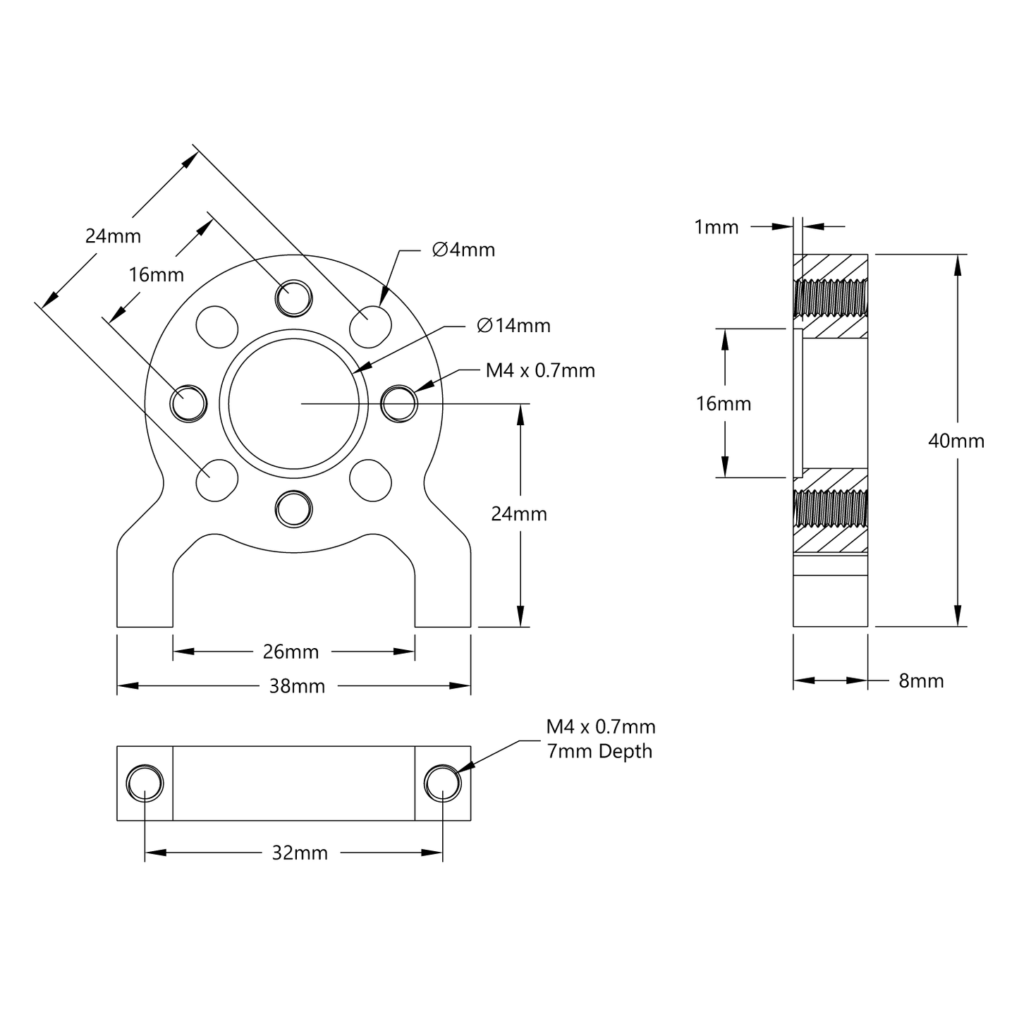 1200 Series 1-Side, 2-Post Pattern Mount (32-1)