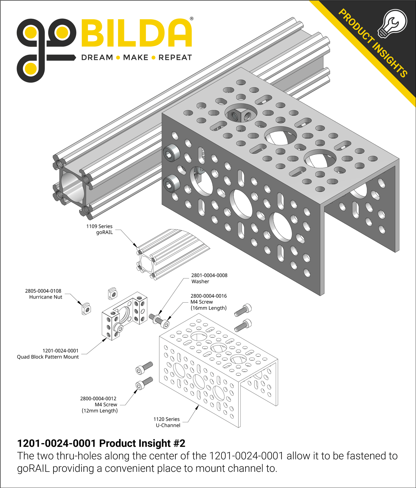 1201 Series Quad Block Pattern Mount (24-1)