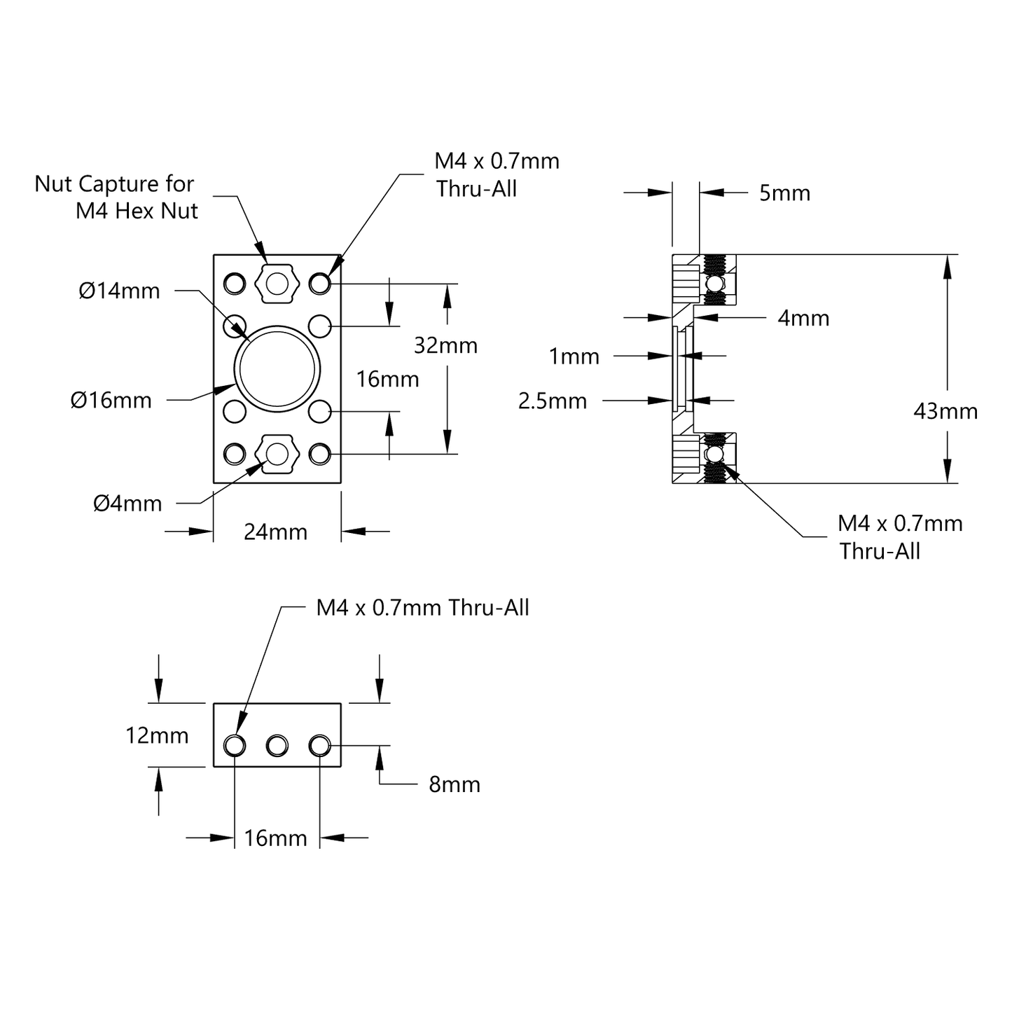 1201 Series Quad Block Pattern Mount (24-1)