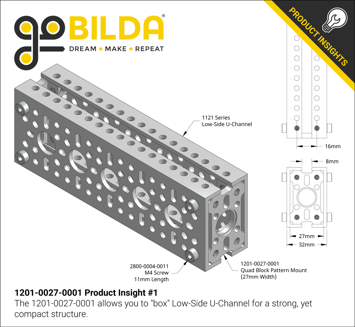 1201 Series Quad Block Pattern Mount (27-1)