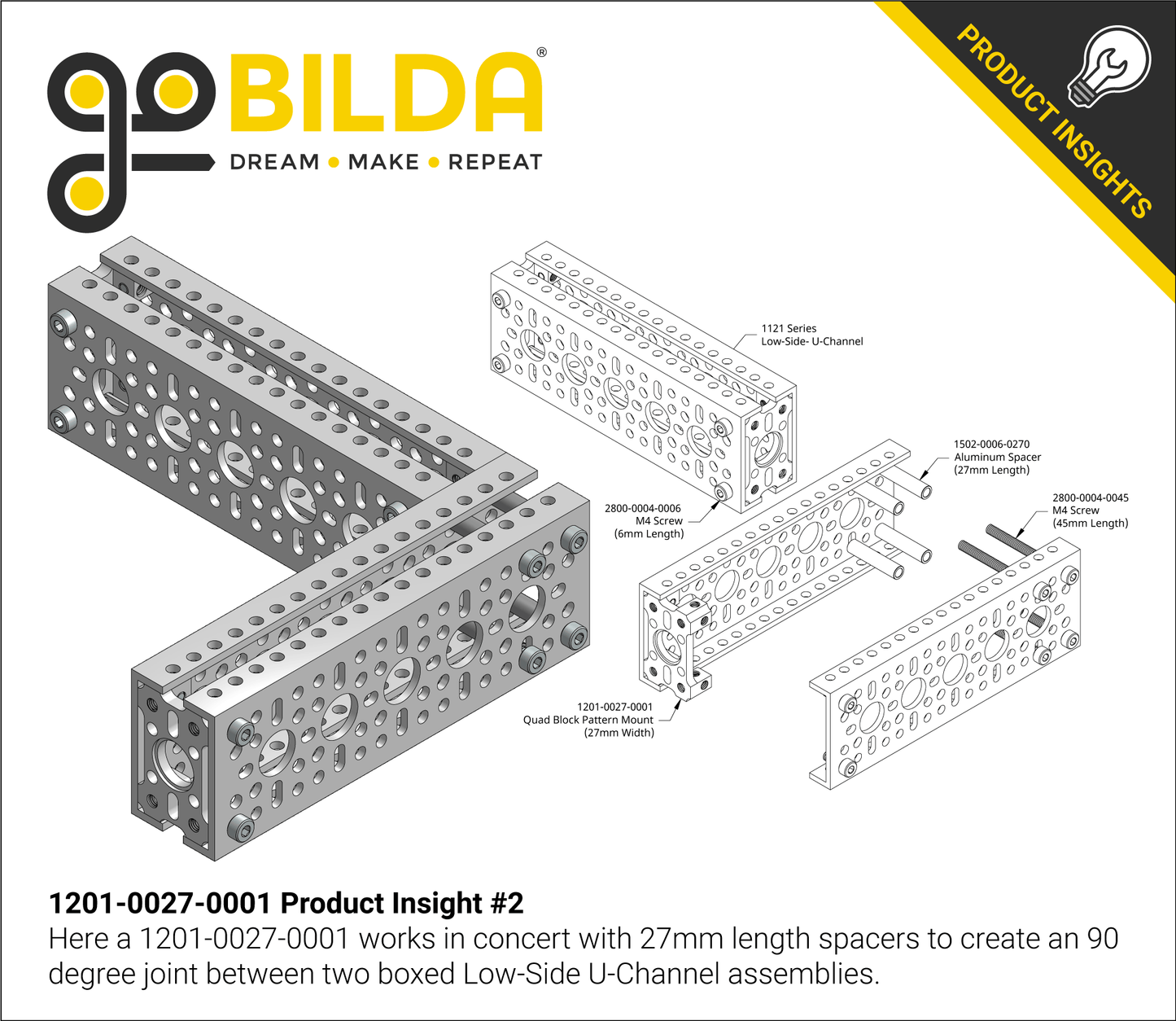 1201 Series Quad Block Pattern Mount (27-1)