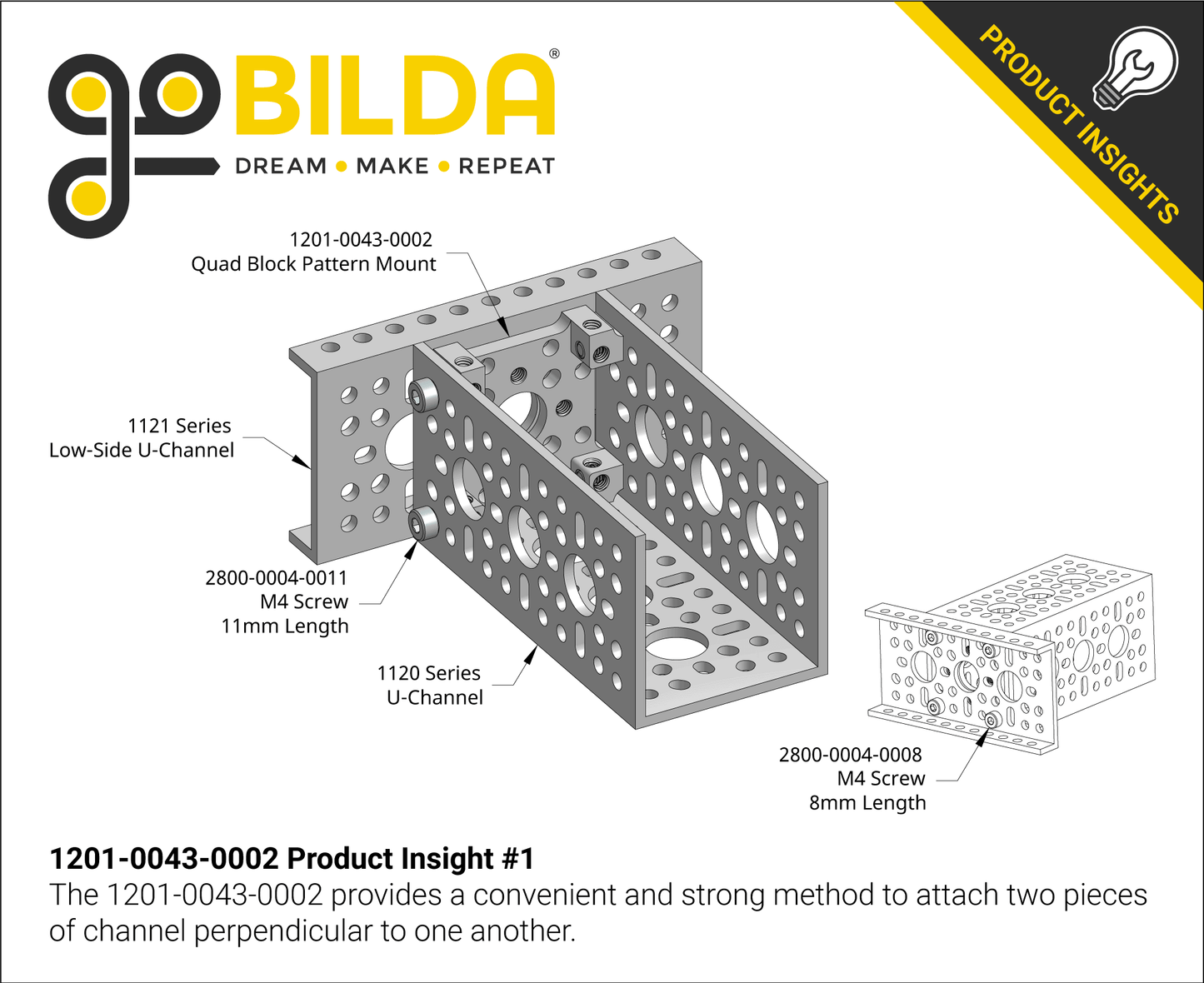 1201 Series Quad Block Pattern Mount (43-2)