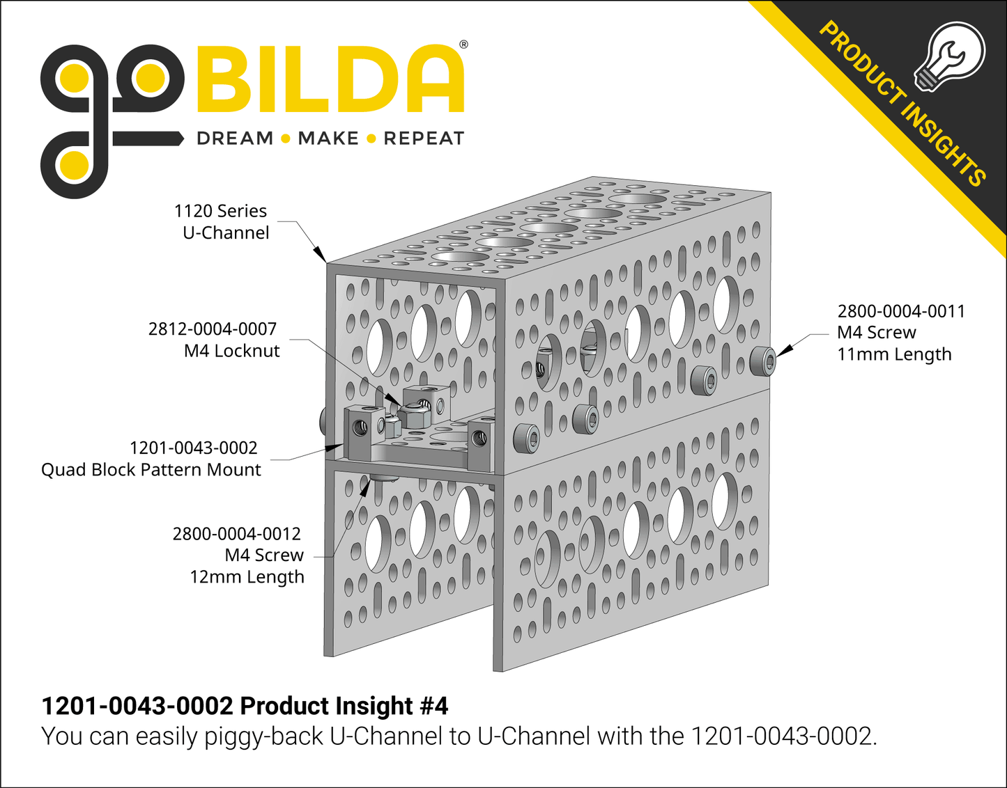 1201 Series Quad Block Pattern Mount (43-2)