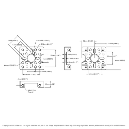 1201 Series Quad Block Pattern Mount (43-5)