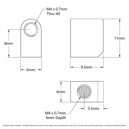 1203 Series Block Mount (1-1) - 4 Pack