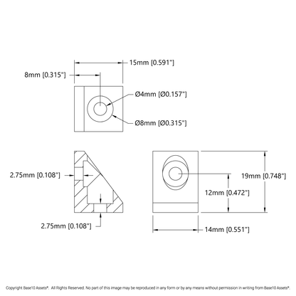 1204 Series Gusseted Angle Mount (1-2) - 2 Pack