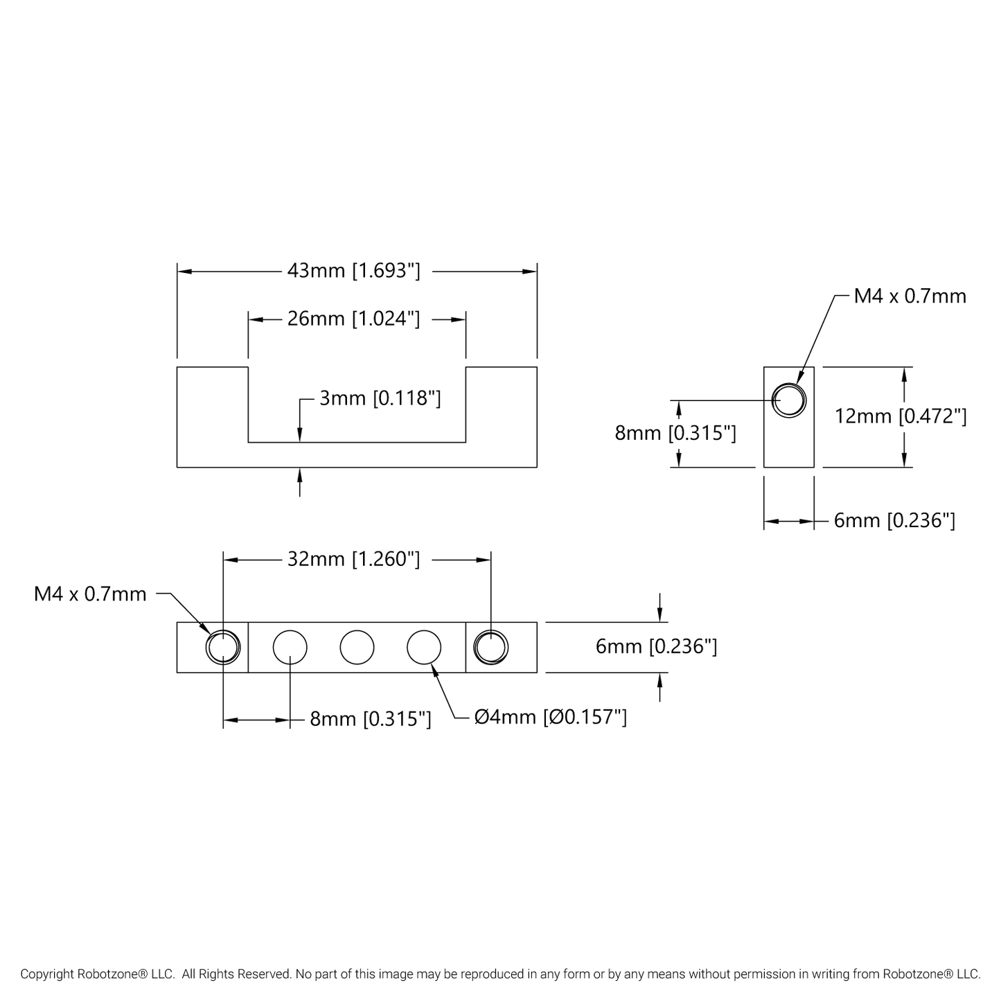 1205 Series Dual Block Mount (1-3) - 2 Pack