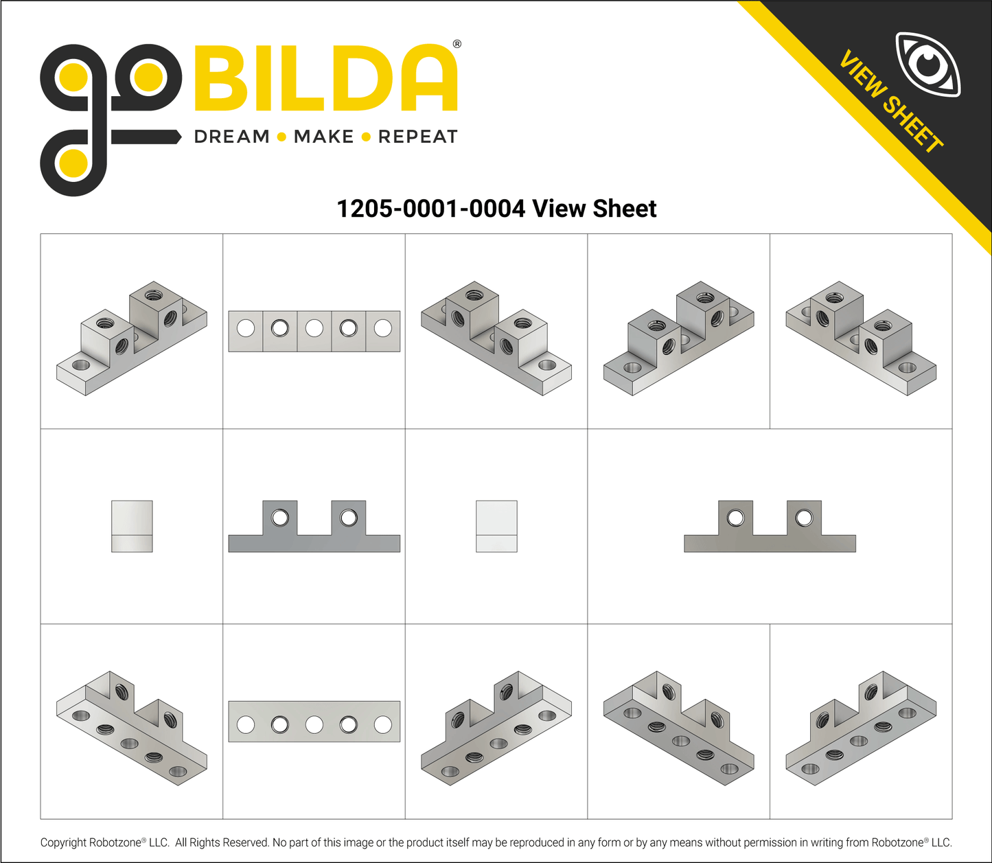 1205 Series Dual Block Mount (1-4) - 2 Pack