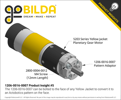 Threaded Actobotics to Thru-Hole goBILDA Pattern Adaptor (16-7)