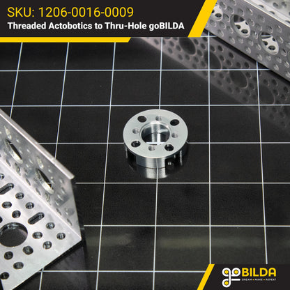 Threaded Actobotics to Thru-Hole goBILDA Pattern Adaptor (16-7)