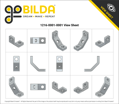 Steel 90 Degree Angle Bracket (1-1) - 4 Pack