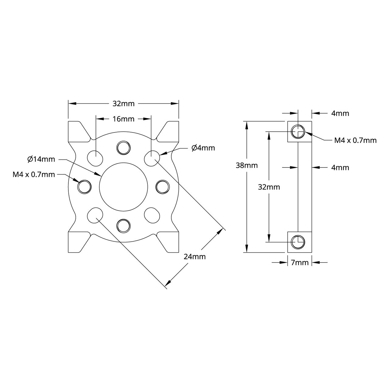 1221 Series 2-Side, 2-Post Pattern Mount (32-2)