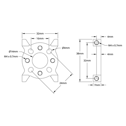 1221 Series 2-Side, 2-Post Pattern Mount (32-2)