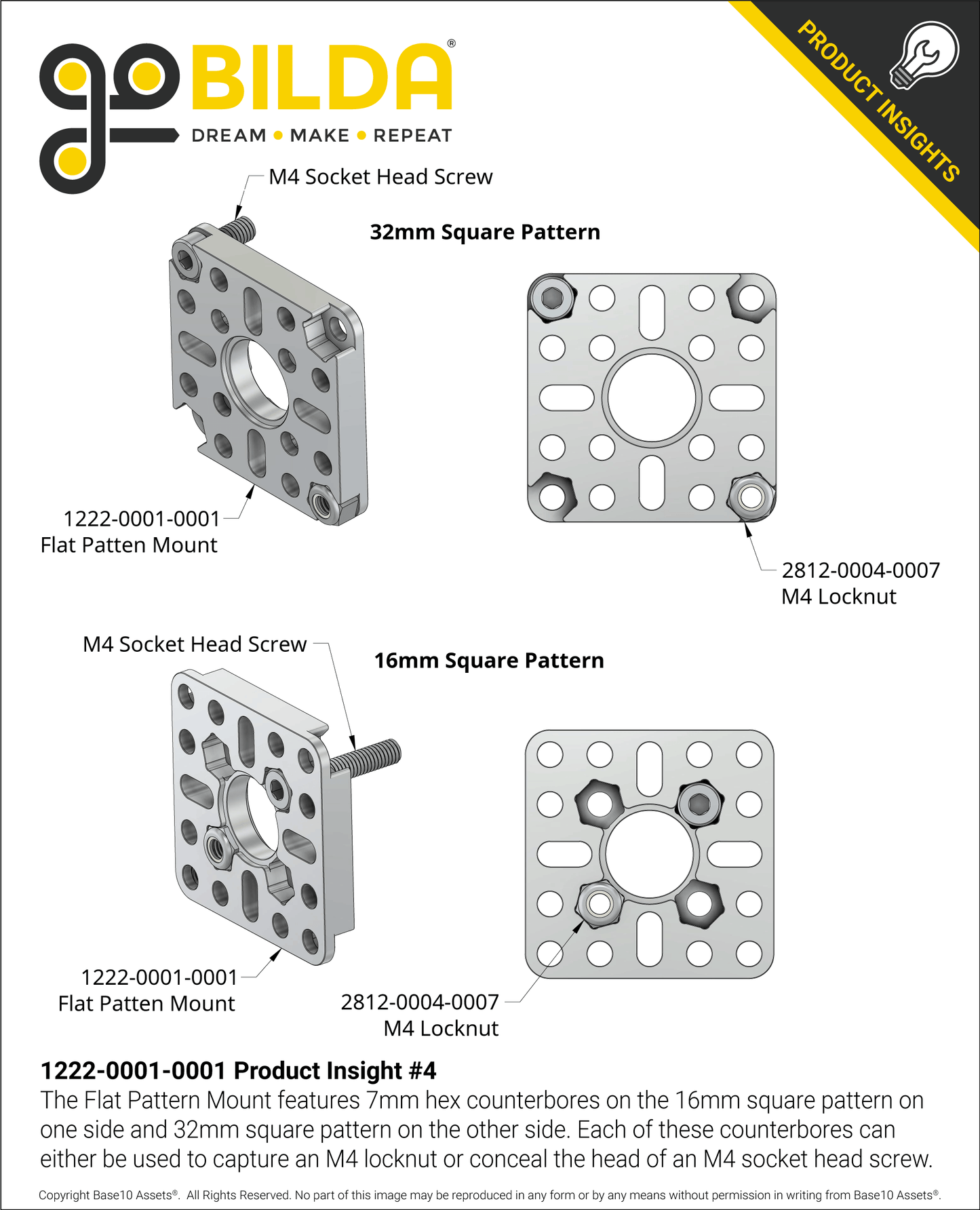 1222 Series Flat Pattern Mount (1-1)