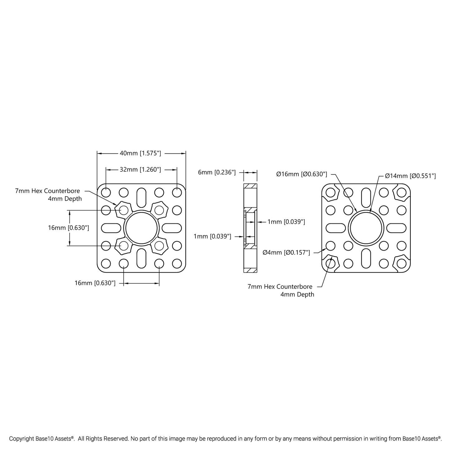 1222 Series Flat Pattern Mount (1-1)