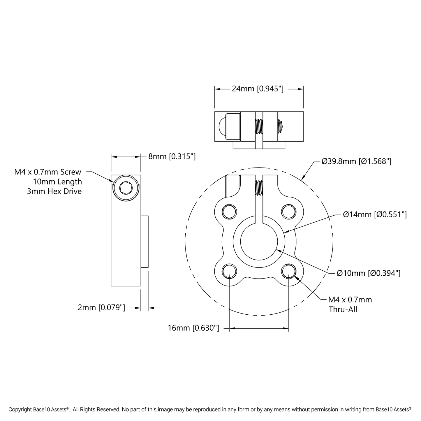 1301 Series Clamping Hub (10mm Bore)