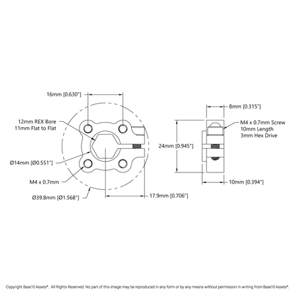 1301 Series Clamping Hub (12mm REX™ Bore)