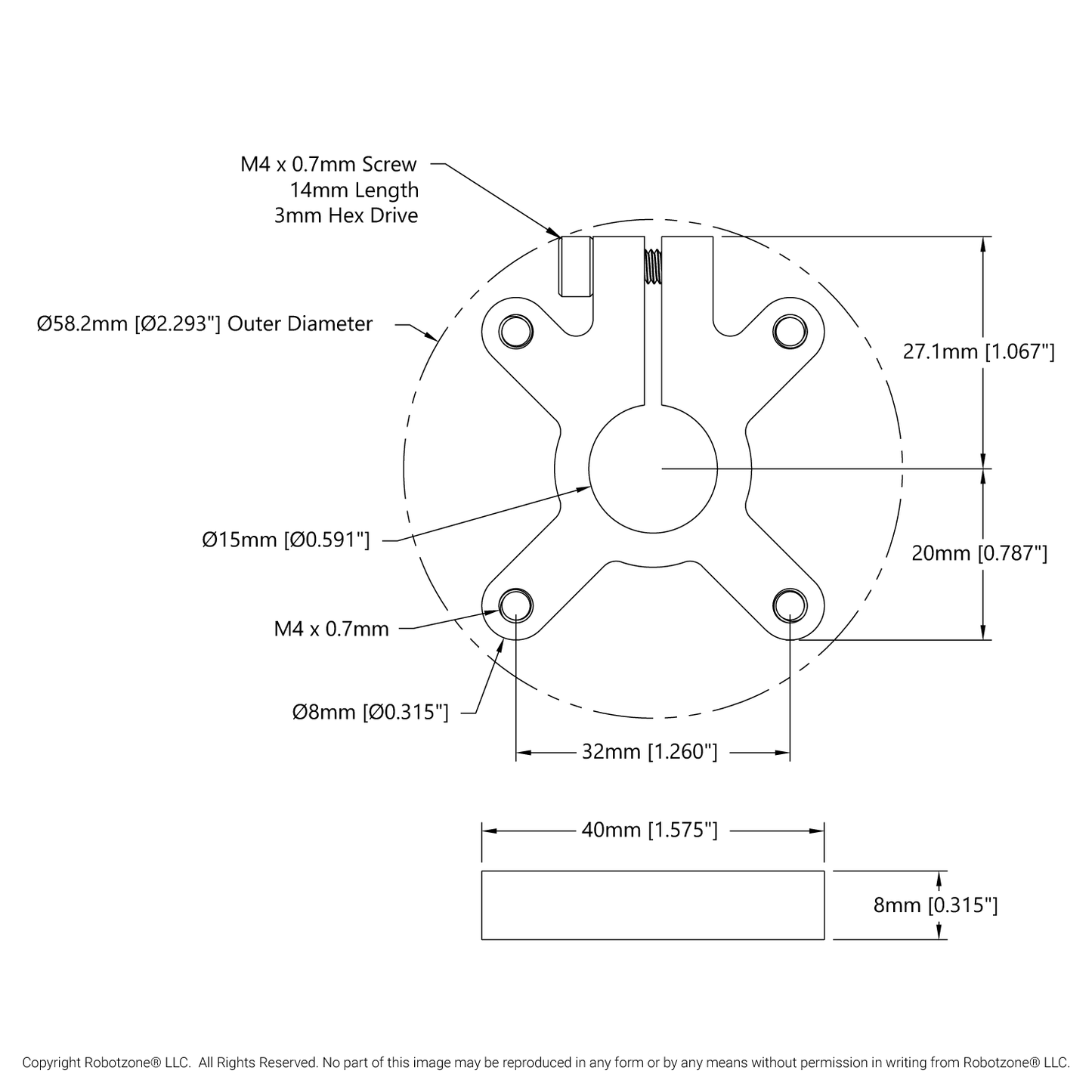 1302 Series Clamping Hub (15mm Bore)