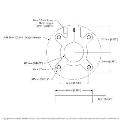 1302 Series Clamping Hub (21mm Bore)