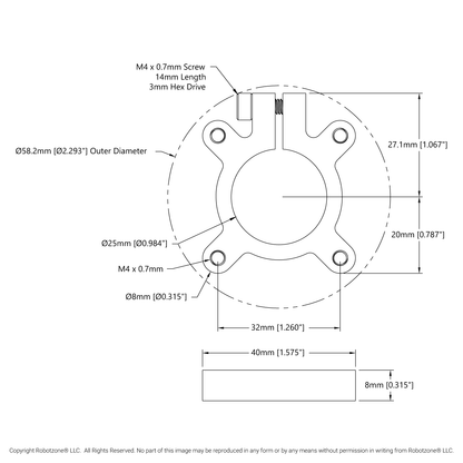 1302 Series Clamping Hub (25mm Bore)