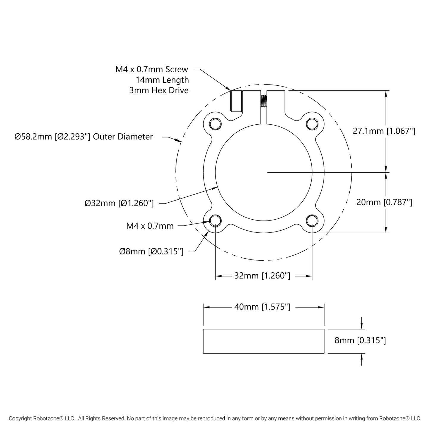 1302 Series Clamping Hub (32mm Bore)