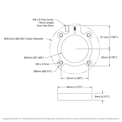 1302 Series Clamping Hub (32mm Bore)