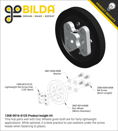 1308 Series Lightweight Set-Screw Hub (1/8" Bore)