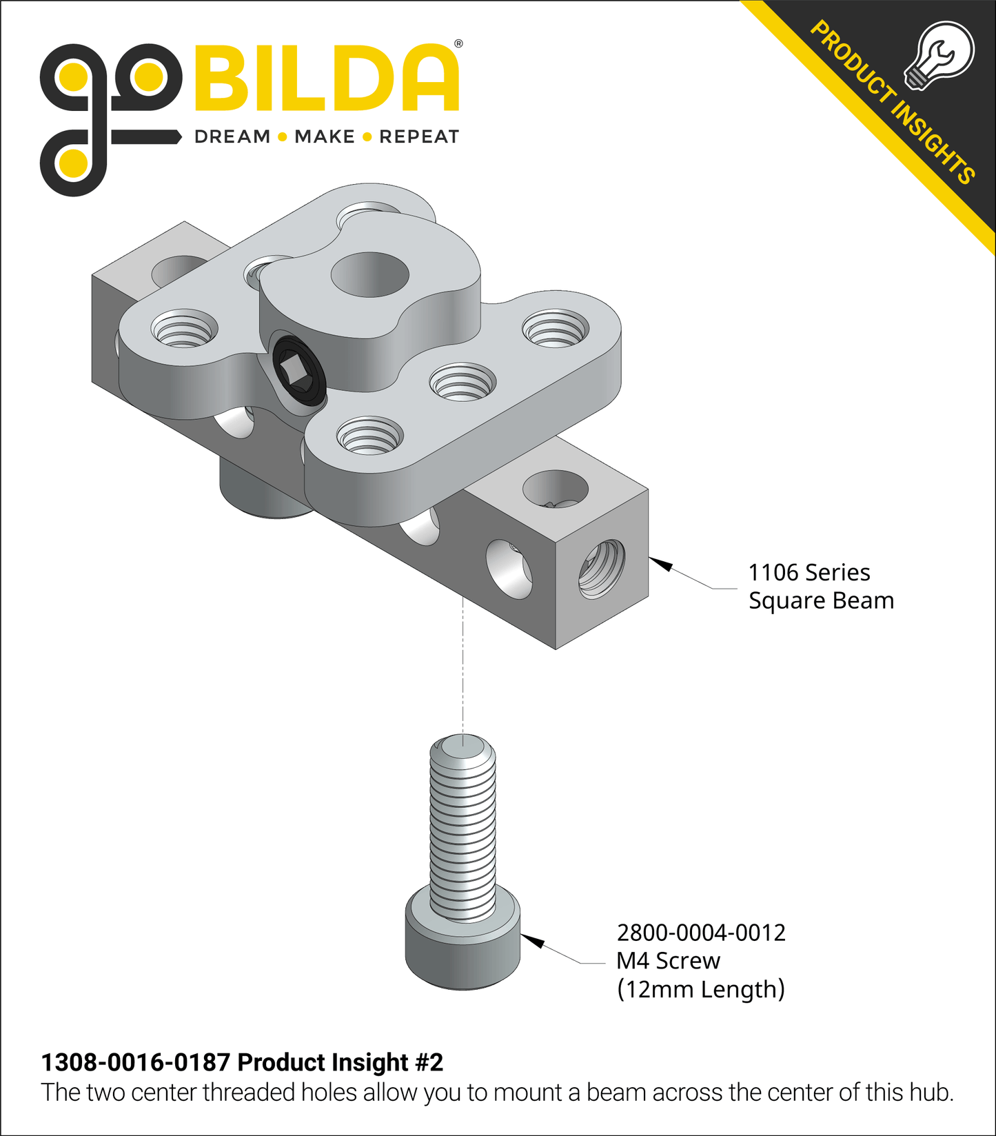 1308 Series Lightweight Set-Screw Hub (3/16" Bore)