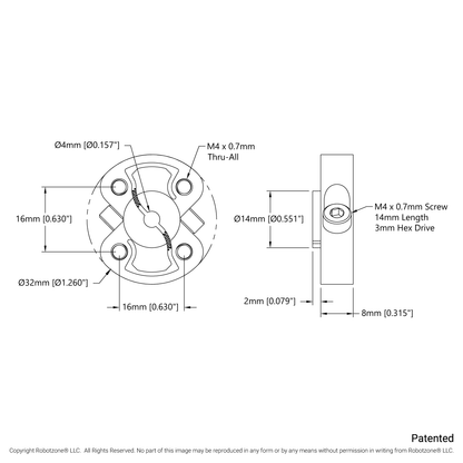 1309 Series Sonic Hub (4mm Bore)