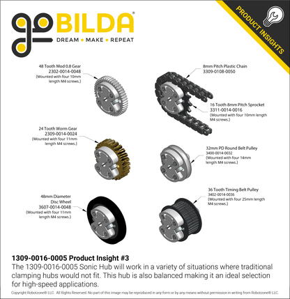 1309 Series Sonic Hub (5mm Bore)