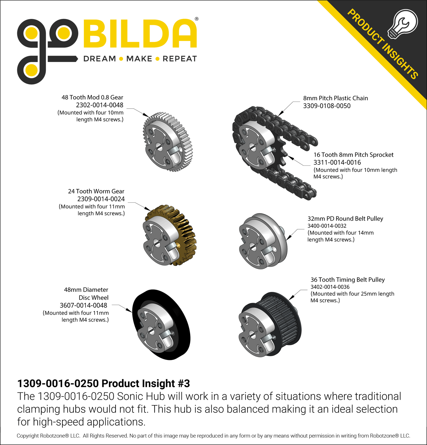 1309 Series Sonic Hub (1/4" Bore)