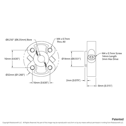 1309 Series Sonic Hub (1/4" Bore)