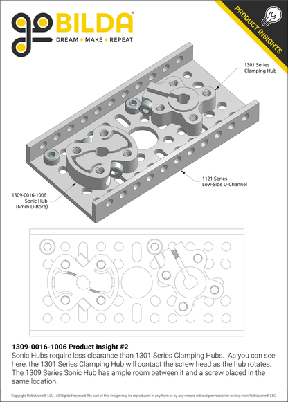 1309 Series Sonic Hub (6mm D-Bore)