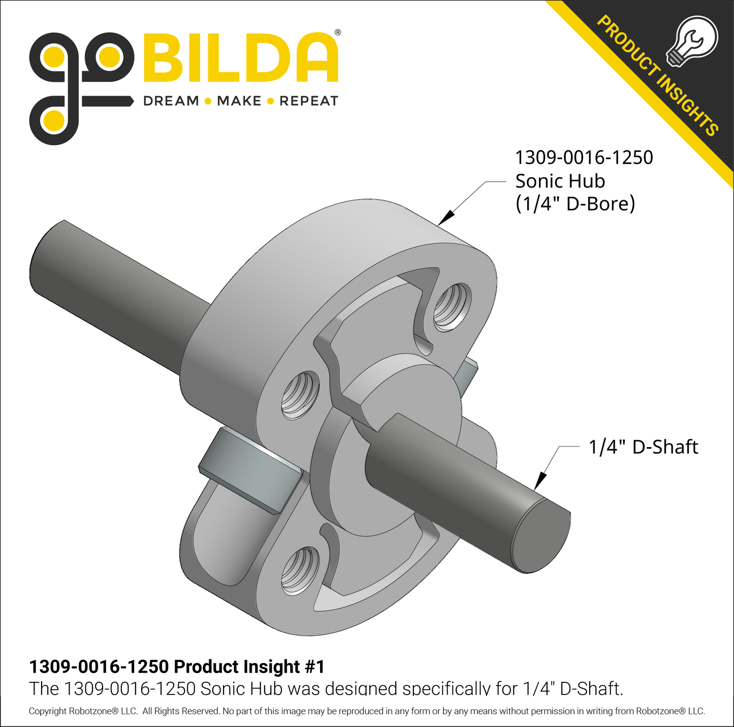 1309 Series Sonic Hub (1/4" D-Bore)