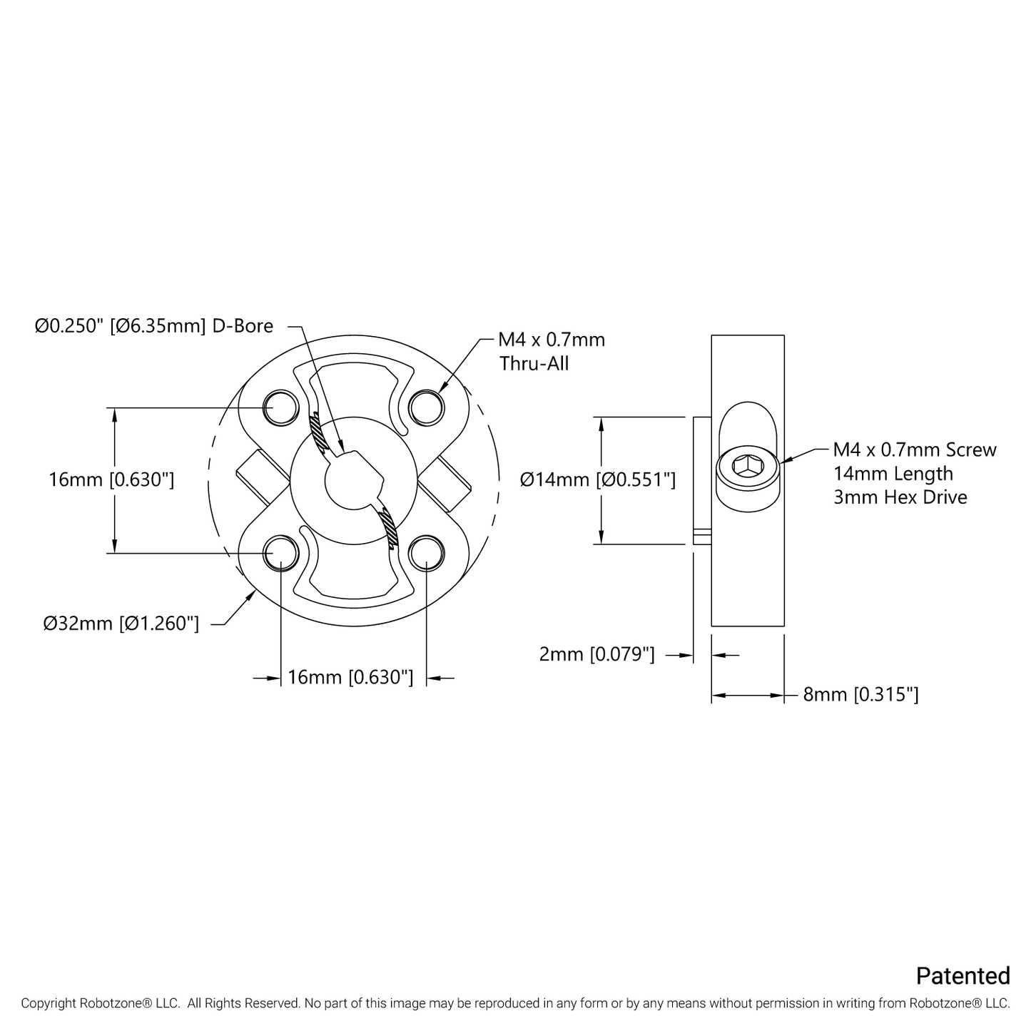 1309 Series Sonic Hub (1/4" D-Bore)