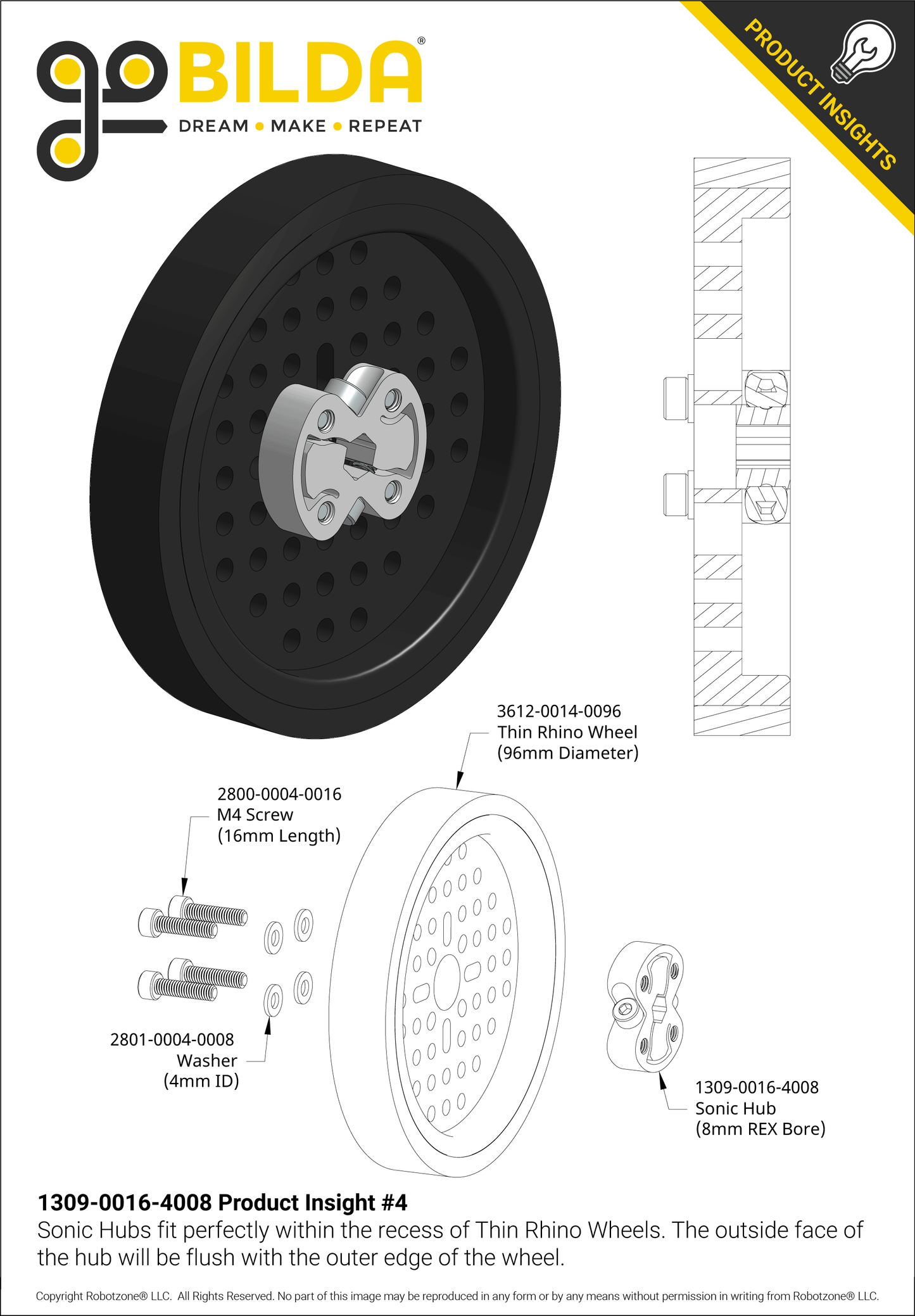 1309 Series Sonic Hub (8mm REX™ Bore)