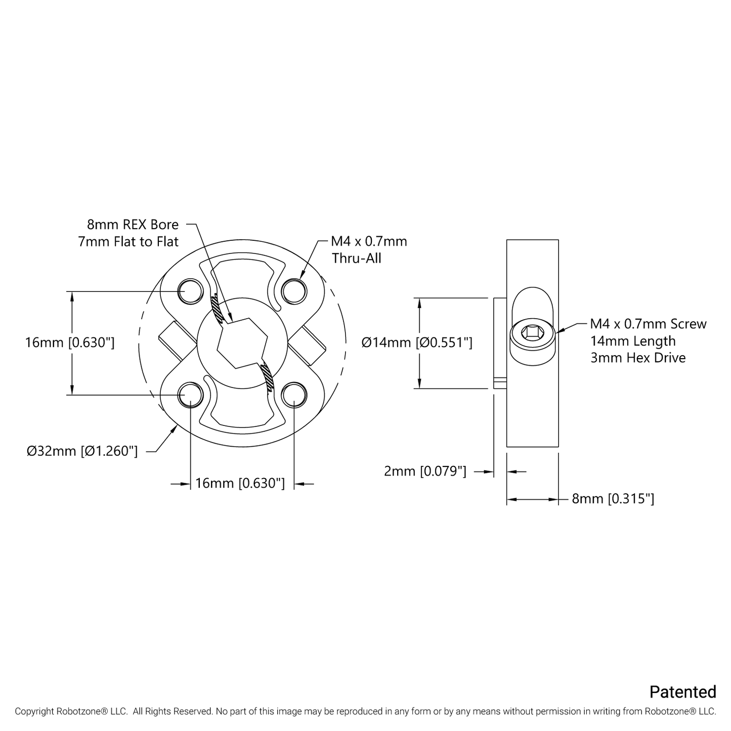 1309 Series Sonic Hub (8mm REX™ Bore)