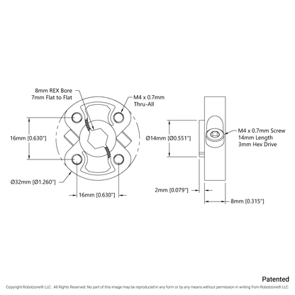 1309 Series Sonic Hub (8mm REX™ Bore)