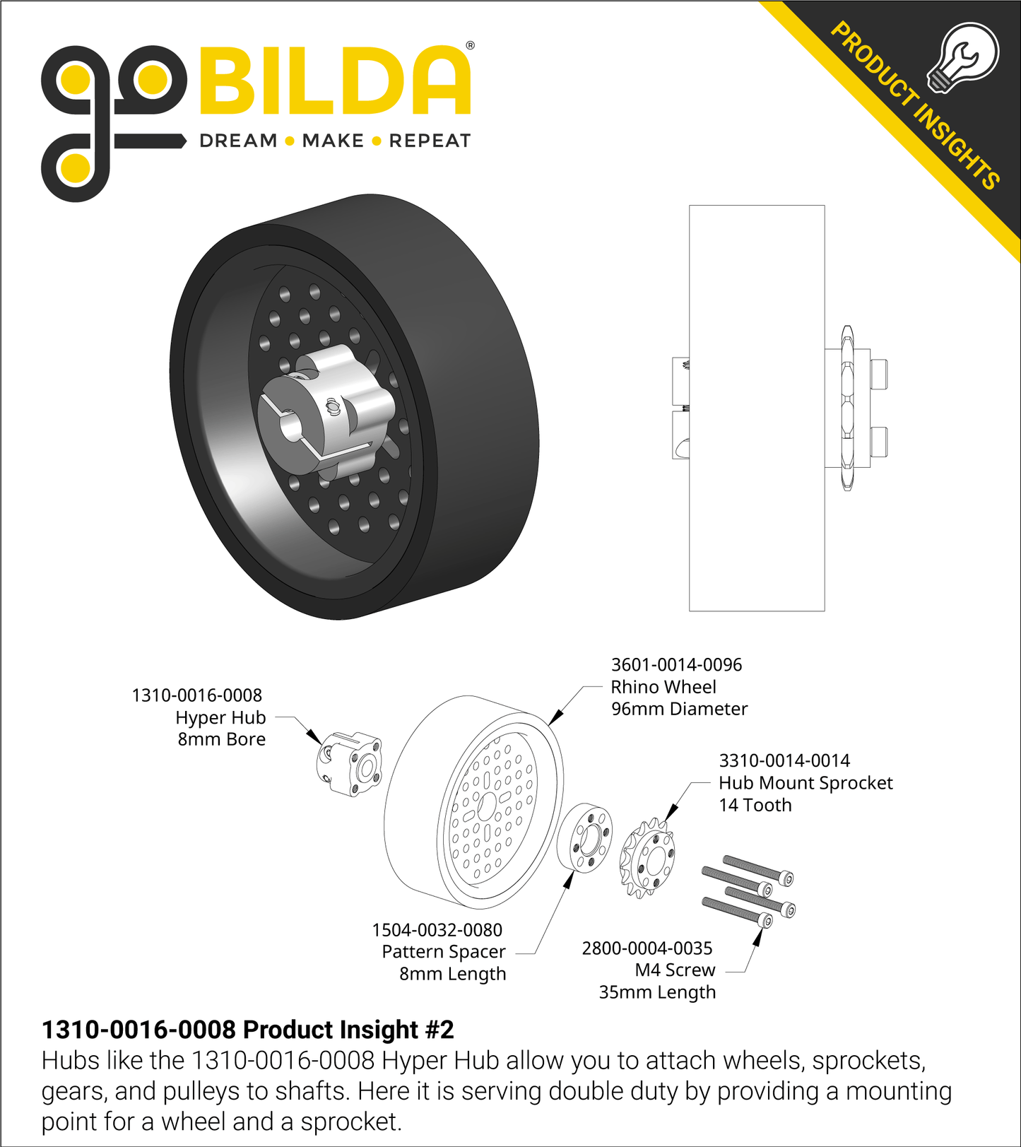 1310 Series Hyper Hub (8mm Bore)