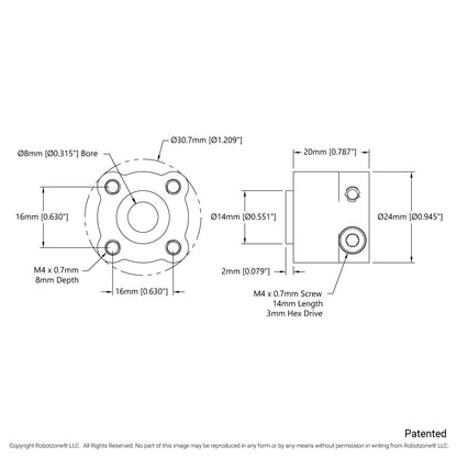 1310 Series Hyper Hub (8mm Bore)