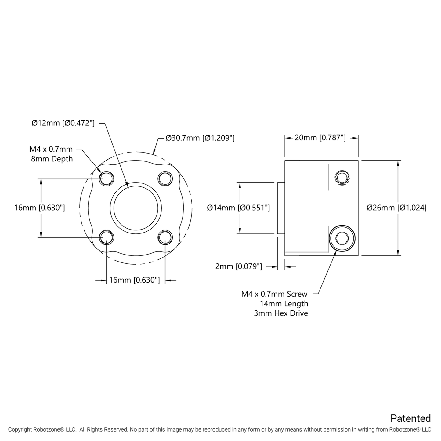 1310 Series Hyper Hub (12mm Bore)