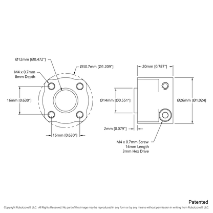 1310 Series Hyper Hub (12mm Bore)