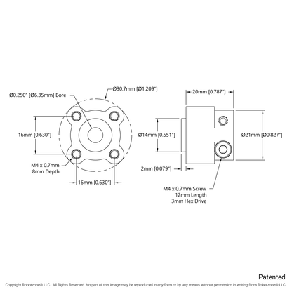 1310 Series Hyper Hub (1/4" Bore)