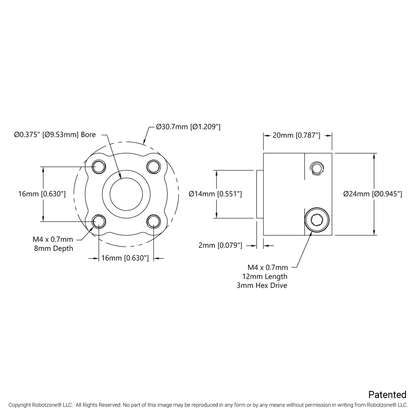 1310 Series Hyper Hub (3/8" Bore)