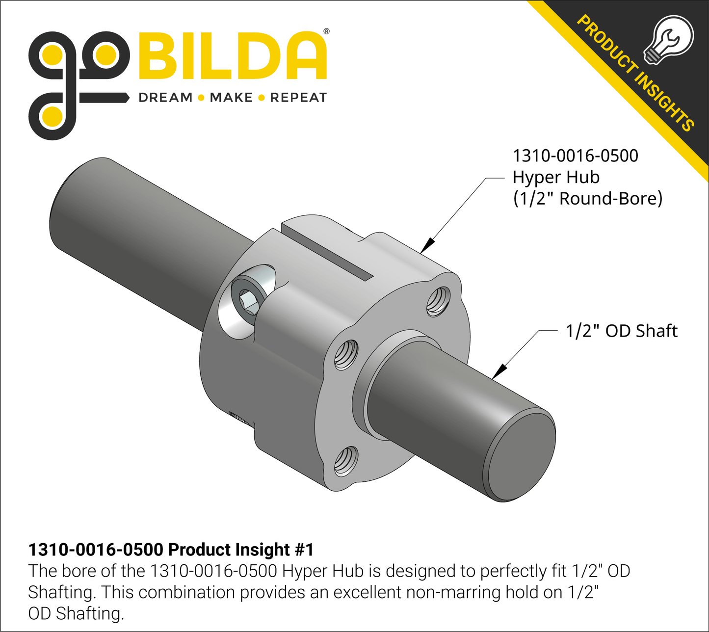 1310 Series Hyper Hub (1/2" Bore)