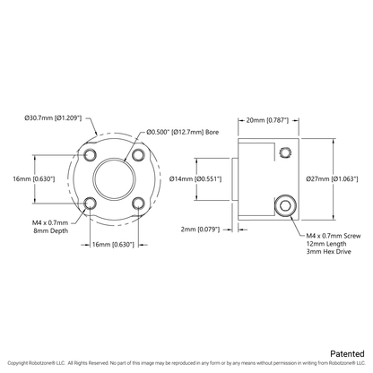 1310 Series Hyper Hub (1/2" Bore)