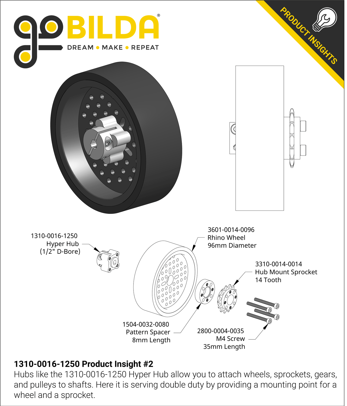 1310 Series Hyper Hub (1/4" D-Bore)