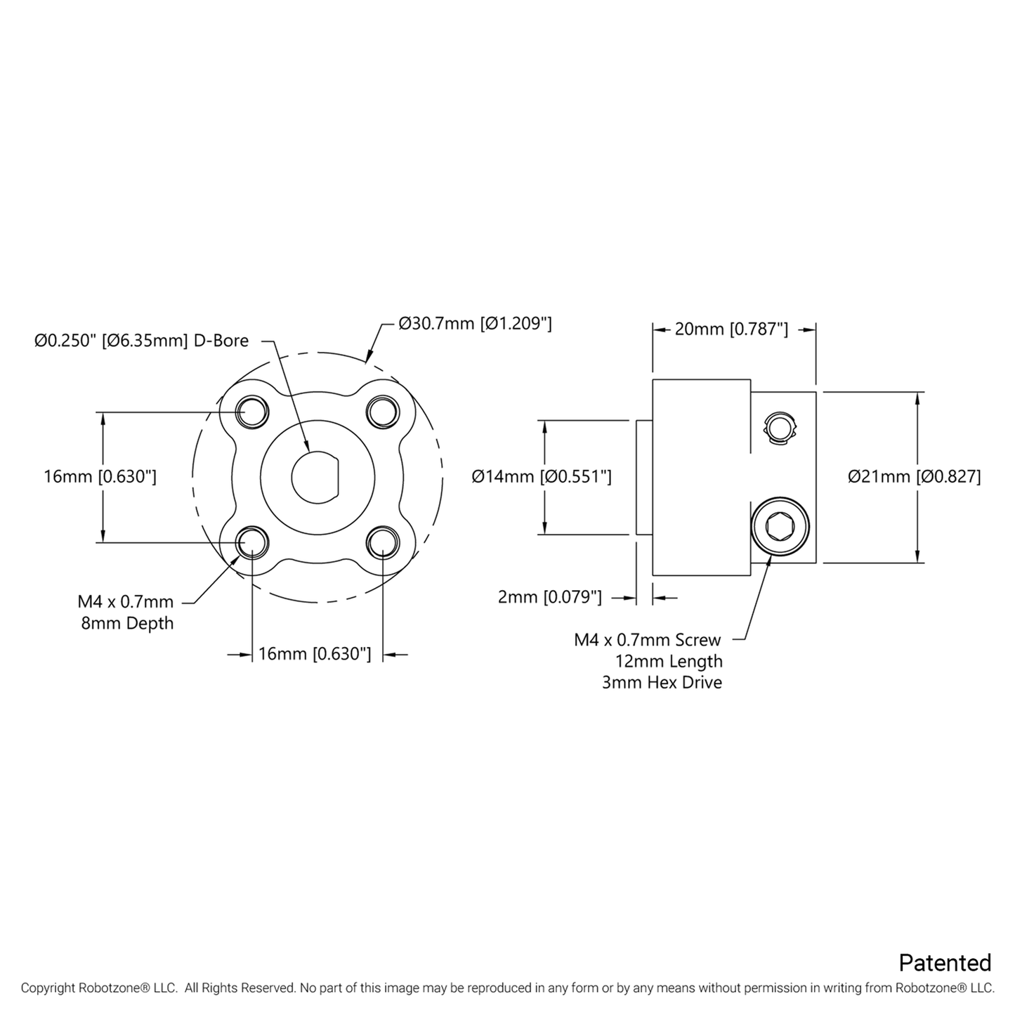 1310 Series Hyper Hub (1/4" D-Bore)