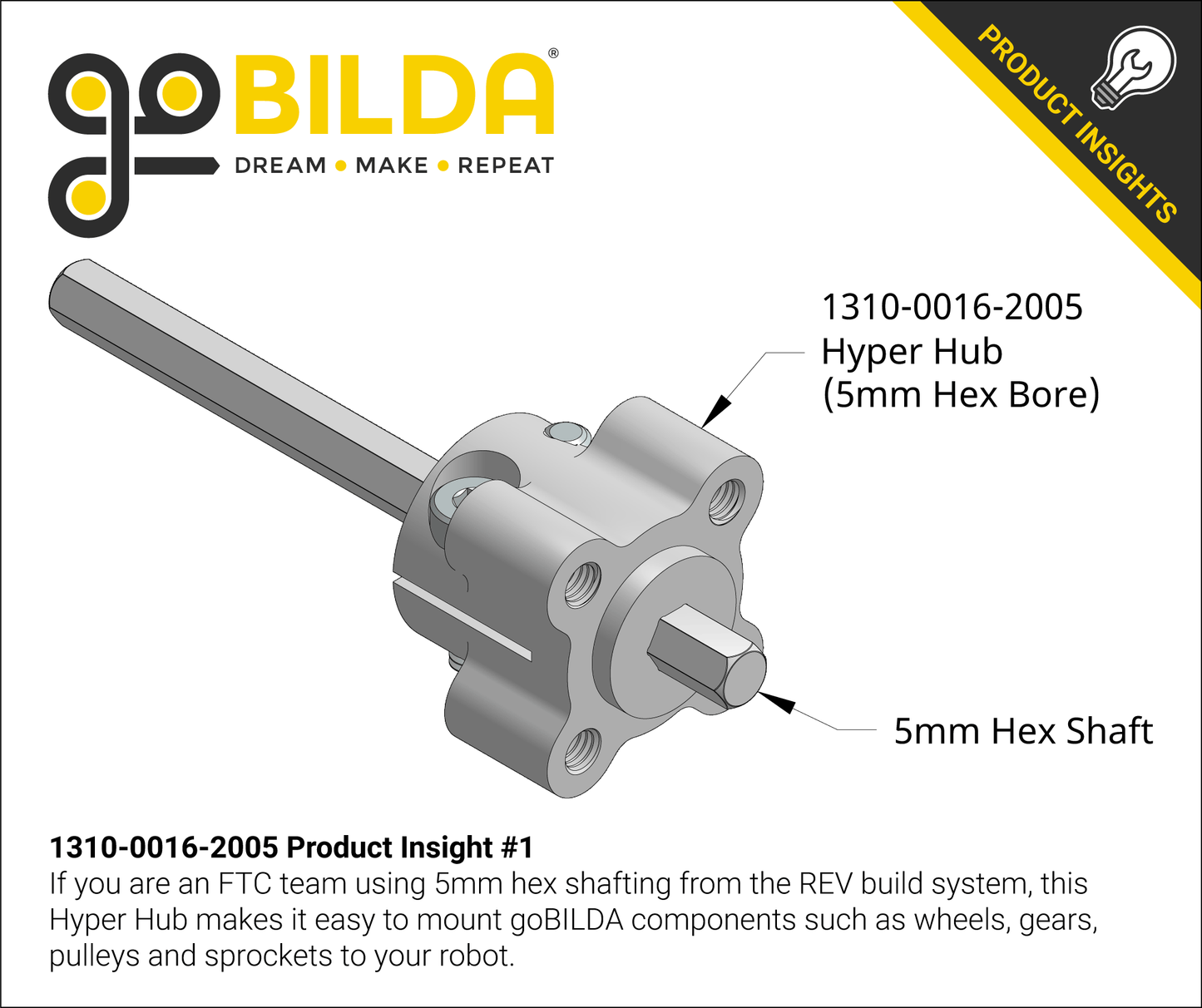 1310 Series Hyper Hub (5mm Hex Bore)