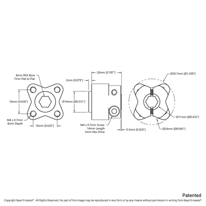 1310 Series Hyper Hub (8mm REX™ Bore)